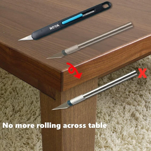 Alt view image 5 of 6 - Precision Craft & Hobby Knife, Premium Safety Cutter for Trimming, Vinyl Weeding and Art, Innovative Flat Design for a Better Use, Retractable #11 Fine Point Blade, Super Slim and Safe
