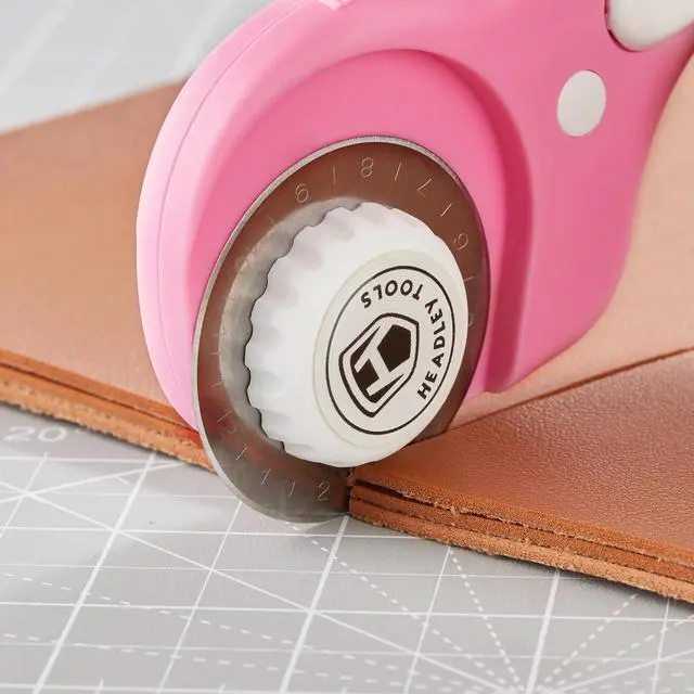 Alt view image 5 of 6 - 45mm Rotary Cutter with 5pcs Extra Blades, Ergonomic Handle Rolling Cutter with Safety Lock for Fabric, Leather, Crafting, Sewing, Quilting, Fabric Rotary Cutter Perfect for Left & Right Hand(Pink)