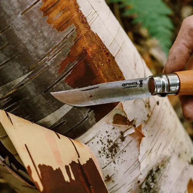 Alt view image 5 of 7 - No. 06 Carbone - Carbon Steel Folding Pocket Knife, Beechwood Handle | Easy to Sharpen, Lightweight, Simple Design, Virobloc Safety Ring, Made in Savoie France