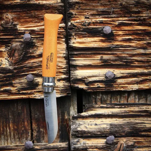 Alt view image 6 of 7 - No. 06 Carbone - Carbon Steel Folding Pocket Knife, Beechwood Handle | Easy to Sharpen, Lightweight, Simple Design, Virobloc Safety Ring, Made in Savoie France