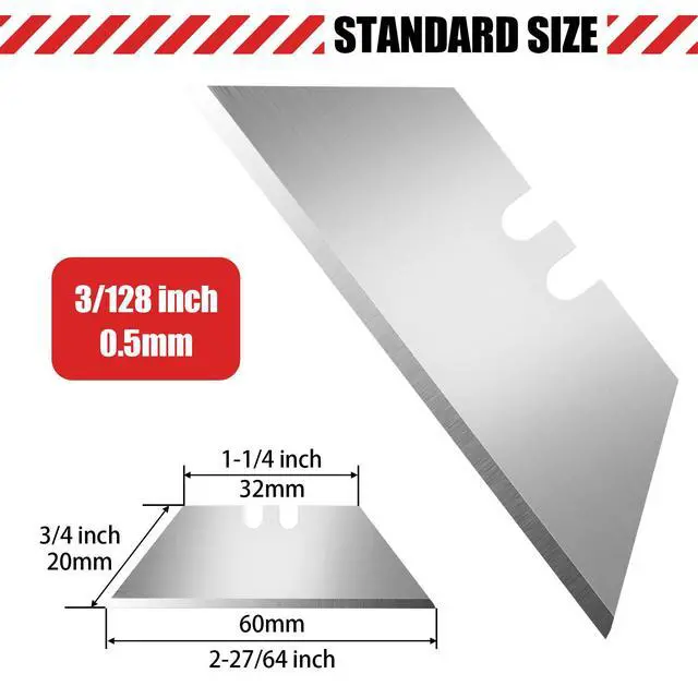 Alt view image 6 of 6 - 50 Pack Utility Knife Blades, SK5 Steel Box Cutter Blades with Dispenser, Standard Blades for Box Cutter Utility Knife Replacement, Sharper Utility Blade, Refills