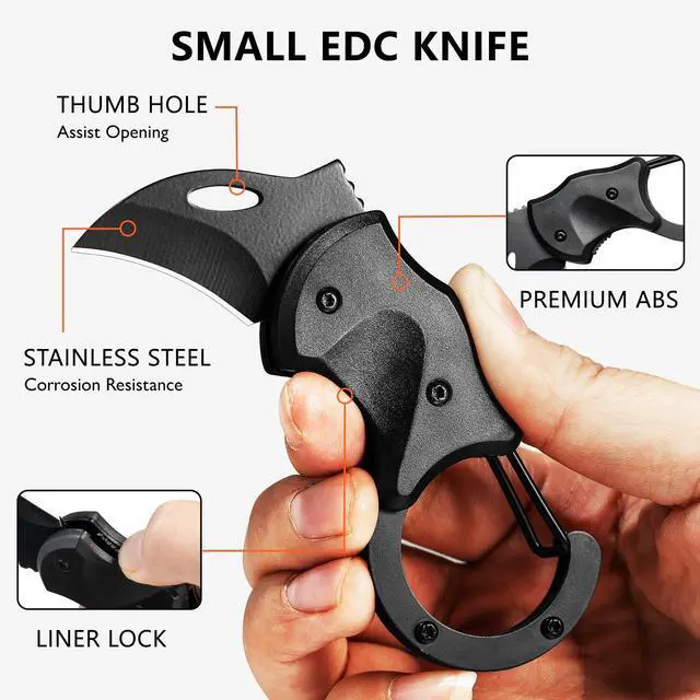 Alt view image 3 of 7 - BIRD 3 Pack Small Pocket Knife Gifts for Men | 1.3'' Mini Box Cutter EDC Gadgets, Cool Stocking Stuffers Birthday & Christmas Gift for Him (BLACK*3)