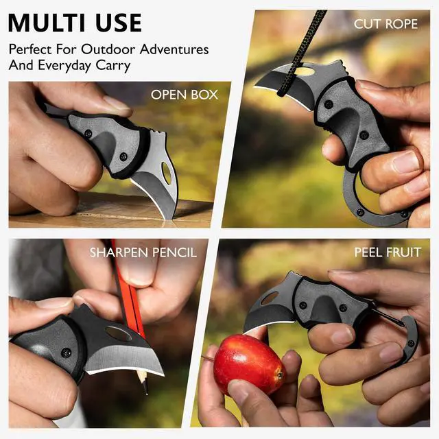 Alt view image 6 of 7 - BIRD 3 Pack Small Pocket Knife Gifts for Men | 1.3'' Mini Box Cutter EDC Gadgets, Cool Stocking Stuffers Birthday & Christmas Gift for Him (BLACK*3)