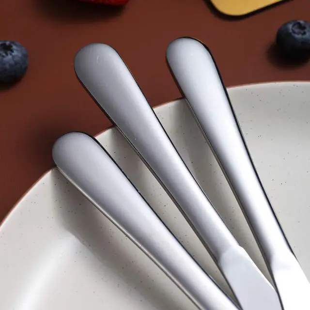 Alt view image 6 of 7 - Dinner Knives Set Of 6, Stainless Steel Shiny Mirror Dinner Knife, Butter Knife Spreader Table Knives Sturdy And Dishwasher Safe