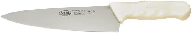 Main image of 8" White Chef's Stainless Steel Knife | Razor sharp blade, NSF listed, Restaurant service, Great for Meat Prep, Vegetable Prep, Bread Service and Kitchen Prep