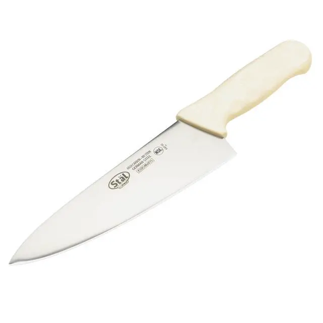Alt view image 4 of 4 - 8" White Chef's Stainless Steel Knife | Razor sharp blade, NSF listed, Restaurant service, Great for Meat Prep, Vegetable Prep, Bread Service and Kitchen Prep