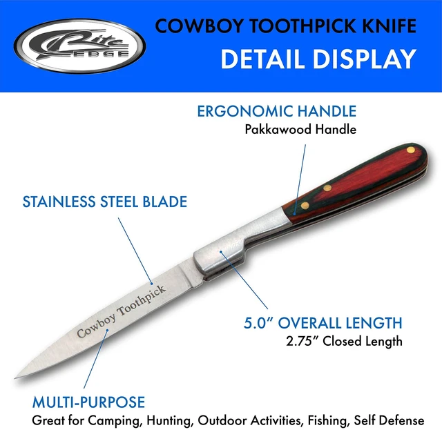 Alt view image 2 of 3 - Supplies 212071-CB Cowboy Toothpick Knife