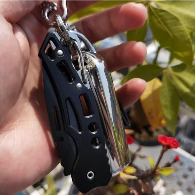 Alt view image 3 of 6 - 4 Pack Bulk Folding Pocket Knife Keychain (Black) | Outdoor Survival Stainless Steel Cool Pocket Knife with Clip for Men Women, Easy to Everyday Carry