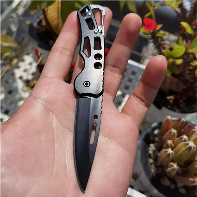 Alt view image 4 of 6 - 4 Pack Bulk Folding Pocket Knife Keychain (Black) | Outdoor Survival Stainless Steel Cool Pocket Knife with Clip for Men Women, Easy to Everyday Carry
