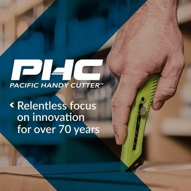 Alt view image 6 of 7 - S4R Safety Cutter, Retractable Utility Knife with an Ergonomical Design, Bladeless Tape Splitter, Steel Guard for Safety and Damage Protection, for Warehouse and In-Store Cutting , Green