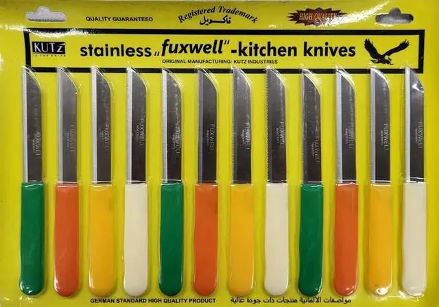 Main image of Fuxwell Multi Purpose Kitchen Knife Set, Stainless Steel Blades, Pack of 12 Knives