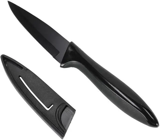 Main image of Premium Paring Knife with Sheath, 3 inch Blade 8 inches in Length, Black