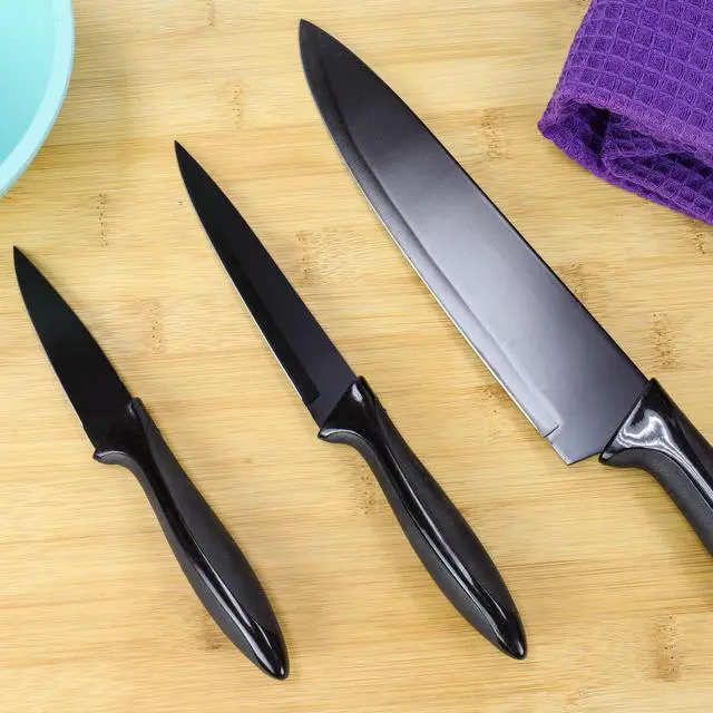 Alt view image 6 of 6 - Premium Paring Knife with Sheath, 3 inch Blade 8 inches in Length, Black