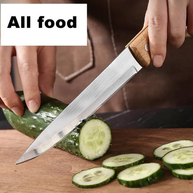 Alt view image 4 of 7 - Paring Knife Peeling Fruit Vegetable Cutting Meat Slicing Kitchen Knives Stainless Steel Ultra Sharp Blade Wooden Ergonomic Handle