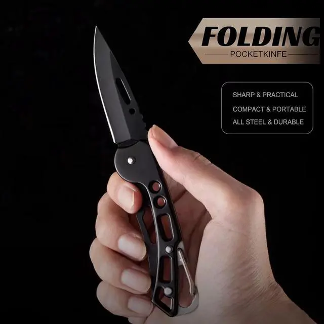 Alt view image 2 of 7 - EDC Pocket Knife for Men, Small Folding Keychain Knife with clip, Stainless Steel Knife Box Cutter for Women, Pocket Knives for Outdoor Camping Hiking, Mens Gift