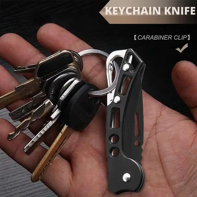 Alt view image 5 of 7 - EDC Pocket Knife for Men, Small Folding Keychain Knife with clip, Stainless Steel Knife Box Cutter for Women, Pocket Knives for Outdoor Camping Hiking, Mens Gift