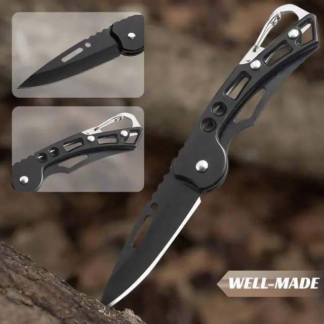 Alt view image 6 of 7 - EDC Pocket Knife for Men, Small Folding Keychain Knife with clip, Stainless Steel Knife Box Cutter for Women, Pocket Knives for Outdoor Camping Hiking, Mens Gift