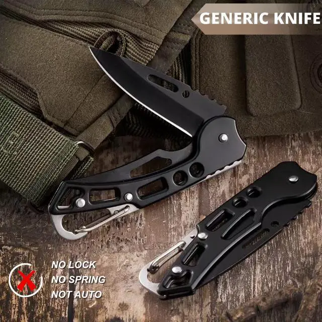Alt view image 7 of 7 - EDC Pocket Knife for Men, Small Folding Keychain Knife with clip, Stainless Steel Knife Box Cutter for Women, Pocket Knives for Outdoor Camping Hiking, Mens Gift