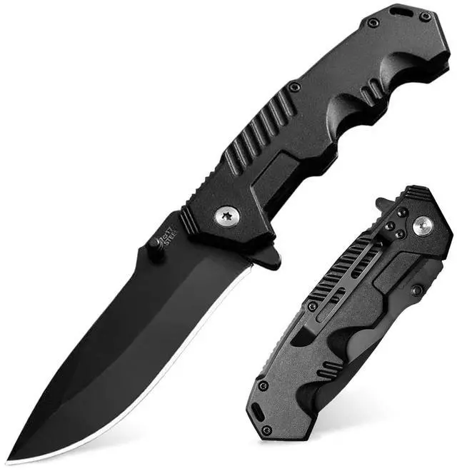 Main image of Pocket Knife for Men, Folding Knife with Clip, EDC Pocket Knives with Flipper Open and Liner Lock, Sharp Tactical Knife for Outdoor Survival Camping Hunting Fishing, Cool Knifes for Dad, Mens Gift