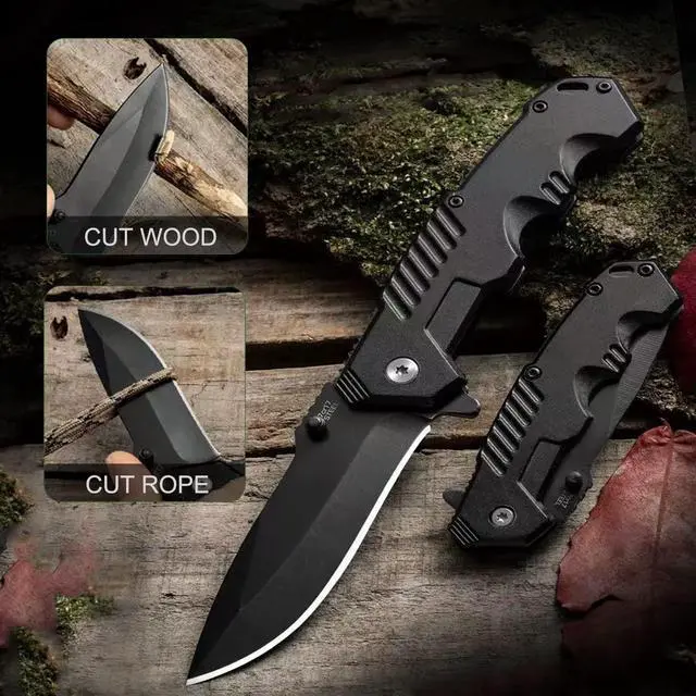 Alt view image 4 of 7 - Pocket Knife for Men, Folding Knife with Clip, EDC Pocket Knives with Flipper Open and Liner Lock, Sharp Tactical Knife for Outdoor Survival Camping Hunting Fishing, Cool Knifes for Dad, Mens Gift