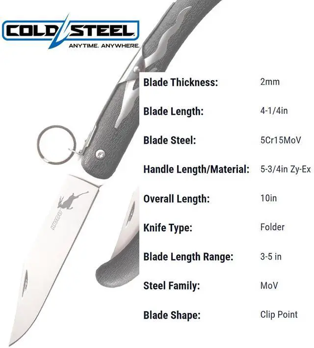 Alt view image 7 of 7 - Kudu 4.25" 5Cr15MoV Steel Clip Point Razor-Sharp Blade 5.75" Zy-Ex Handle Everyday Carry Folding Knife w/Ring Lock
