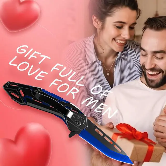Alt view image 7 of 7 - Pocket Knife for Men Women,EDC Folding Utility Tool with 5CR13 Steel Blade,Portable for Campin,Hiking & Outdoor Daily Tasks,Cool Gadget Stocking Stuffer Gifts for Men,Dad,Husband(blue)