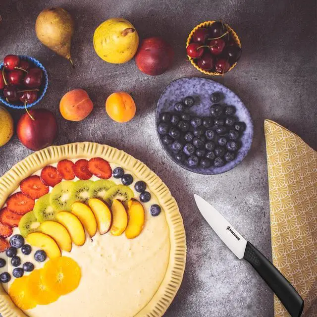 Alt view image 3 of 7 - Paring Knife, Classic 4 inch Ceramic Paring Knife with Sheath Cover for Fruit and Vegetable,Longer Sharp Rust Proof Stain Resistant