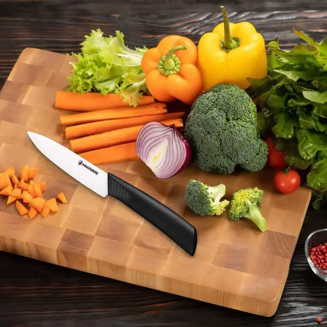 Alt view image 4 of 7 - Paring Knife, Classic 4 inch Ceramic Paring Knife with Sheath Cover for Fruit and Vegetable,Longer Sharp Rust Proof Stain Resistant