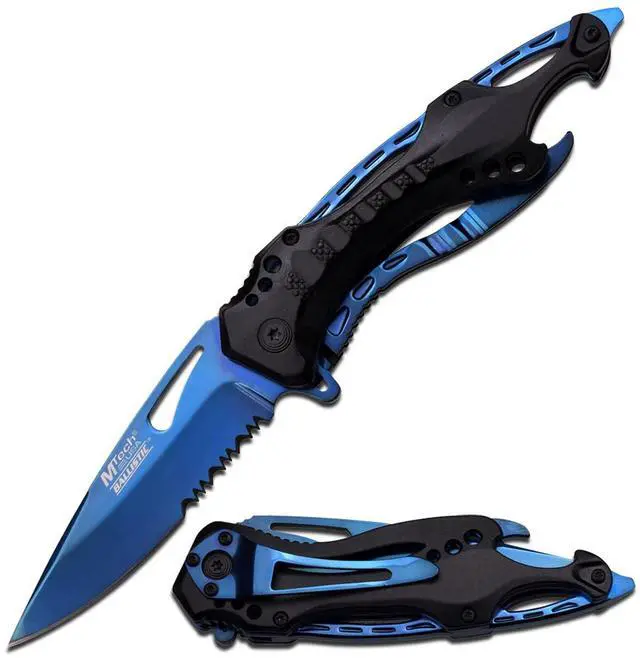 Main image of Tac-Force MT-A705BL Assisted Tactical Folding Knife, 4.5-inch Closed, Blue