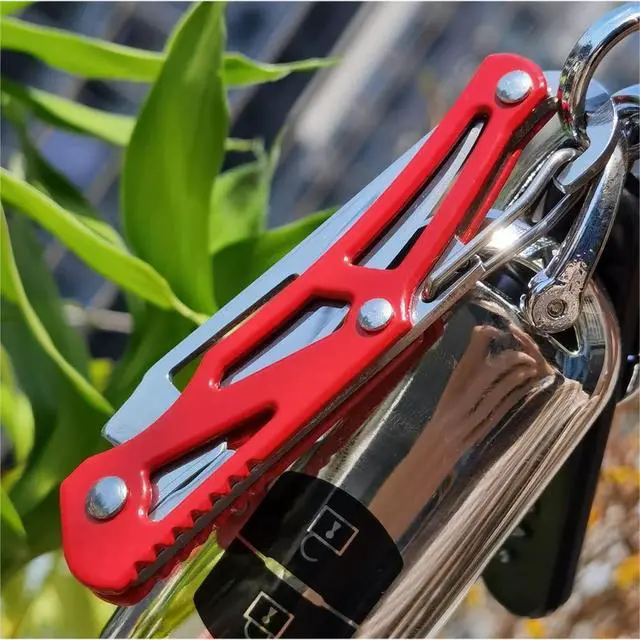Alt view image 2 of 6 - 3 Colors Stainless Steel Folding Knife With Key Ring (6 Pack) | Small Outdoor Survival Pocket Knife Multitool Bulk with Clip for Men Women