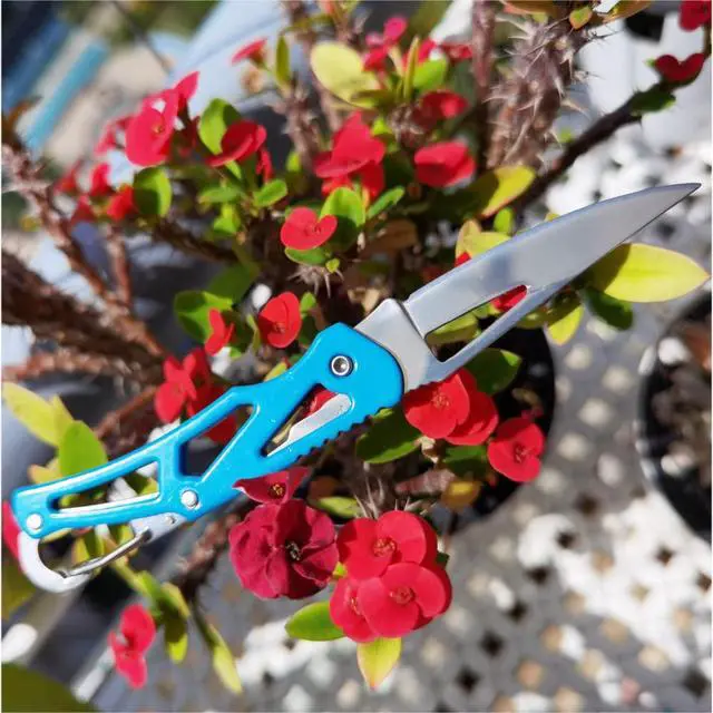 Alt view image 3 of 6 - 3 Colors Stainless Steel Folding Knife With Key Ring (6 Pack) | Small Outdoor Survival Pocket Knife Multitool Bulk with Clip for Men Women