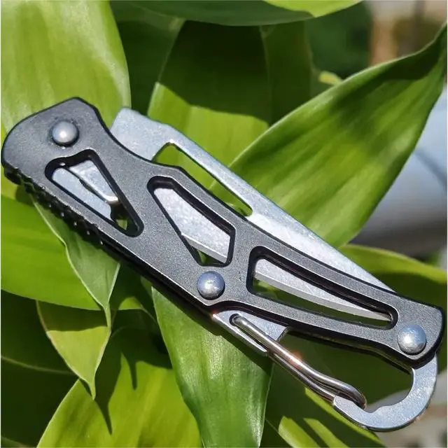 Alt view image 4 of 6 - 3 Colors Stainless Steel Folding Knife With Key Ring (6 Pack) | Small Outdoor Survival Pocket Knife Multitool Bulk with Clip for Men Women