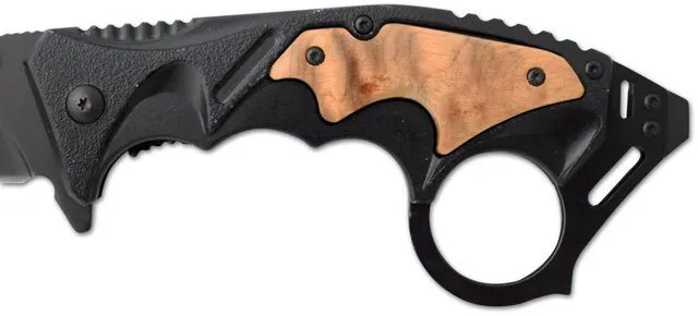 Alt view image 5 of 7 - Everyday Carry Assist Style Folding Pocket Knife EDC (Brown Wood)