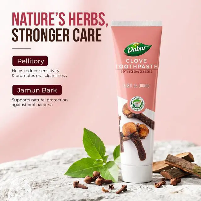 Alt view image 4 of 7 - Clove Toothpaste - Fluoride Free Toothpaste for Fresh Breath - 100ml | Clove Toothpaste Fluoride Free & Cavity Protection, Freshens Breath Naturally, Herbal Toothpaste for Stronger Teeth & Gums