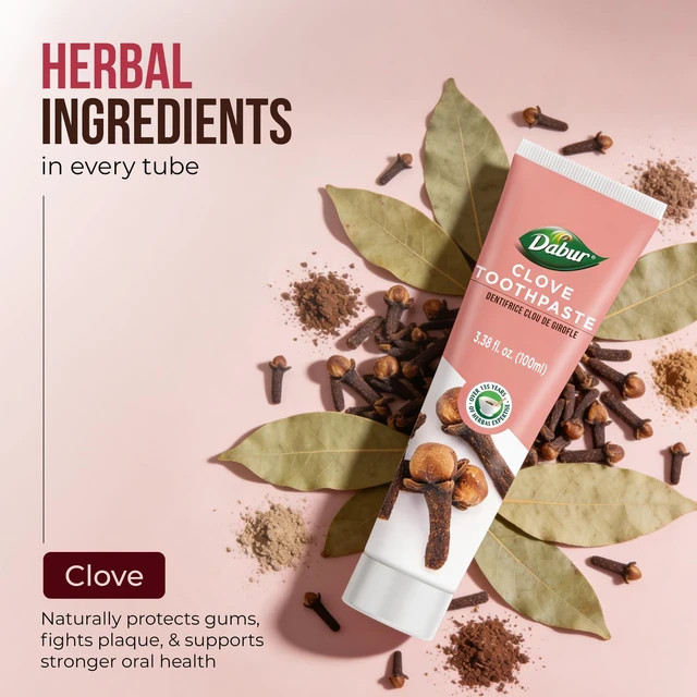 Alt view image 3 of 7 - Clove Toothpaste - Fluoride Free Toothpaste for Fresh Breath - 100ml | Clove Toothpaste Fluoride Free & Cavity Protection, Freshens Breath Naturally, Herbal Toothpaste for Stronger Teeth & Gums