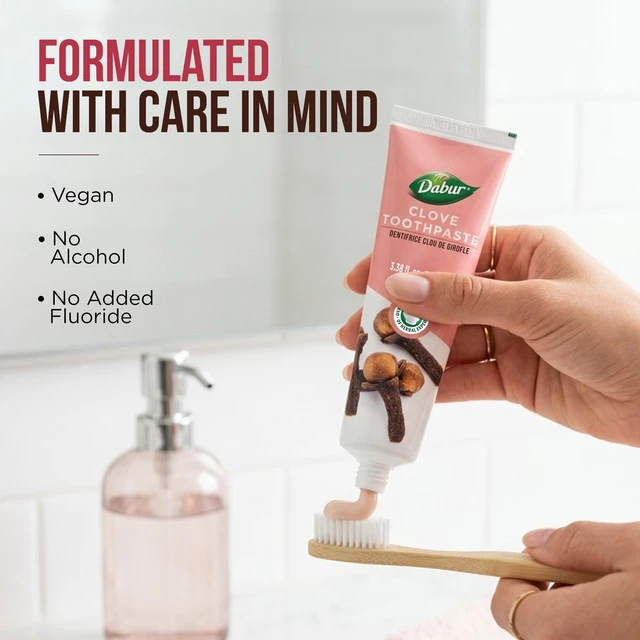 Alt view image 7 of 7 - Clove Toothpaste - Fluoride Free Toothpaste for Fresh Breath - 100ml | Clove Toothpaste Fluoride Free & Cavity Protection, Freshens Breath Naturally, Herbal Toothpaste for Stronger Teeth & Gums