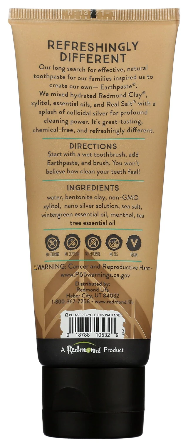 Alt view image 4 of 6 - Earthpaste with Silver - Natural Non-Fluoride Toothpaste, 4 Ounce Tube (Wintergreen)
