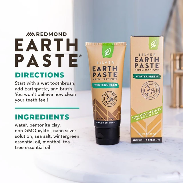 Alt view image 5 of 6 - Earthpaste with Silver - Natural Non-Fluoride Toothpaste, 4 Ounce Tube (Wintergreen)