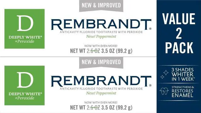 Main image of Deeply White + Peroxide Whitening Toothpaste, Peppermint Flavor, 3.5-Ounce (Pack of 2) (Packaging may Vary)