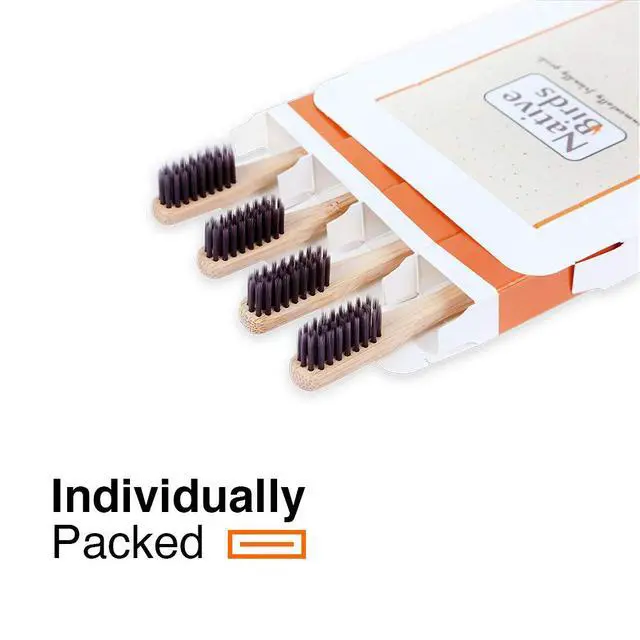 Alt view image 6 of 7 - Bamboo Toothbrush with Soft Charcoal Infused Bristles | Set of 4