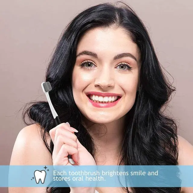 Alt view image 6 of 6 - Ultra Soft Toothbrush for Sensitive Gums, 20k Nano Floss Bristles Toothbrushes