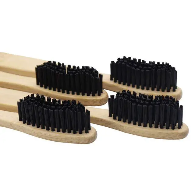 Alt view image 2 of 5 - Super Hard Toothbrush Bamboo Toothbrush Large Brush Head Manual Toothbrsuh Hard Bristles Pack of 4