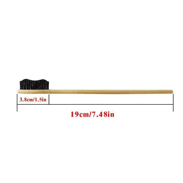 Alt view image 5 of 5 - Super Hard Toothbrush Bamboo Toothbrush Large Brush Head Manual Toothbrsuh Hard Bristles Pack of 4