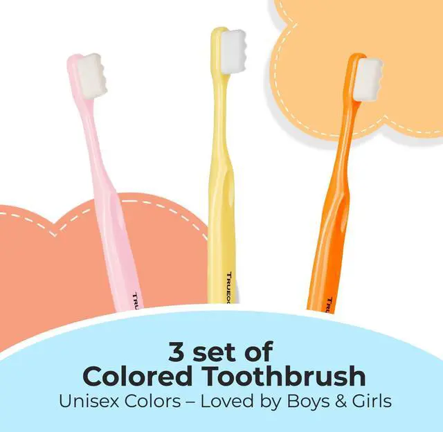 Alt view image 7 of 7 - Toddler toothbrush age 2-4, Nano Toothbrush Kids Soft Nanobrush - 20,000 Bristles, Nano Brush for Gentle Care, Baby & Toddler Ages 4-12, 3 Pack Colors (Yellow, Orange, Pink), Perfect for Small Hands