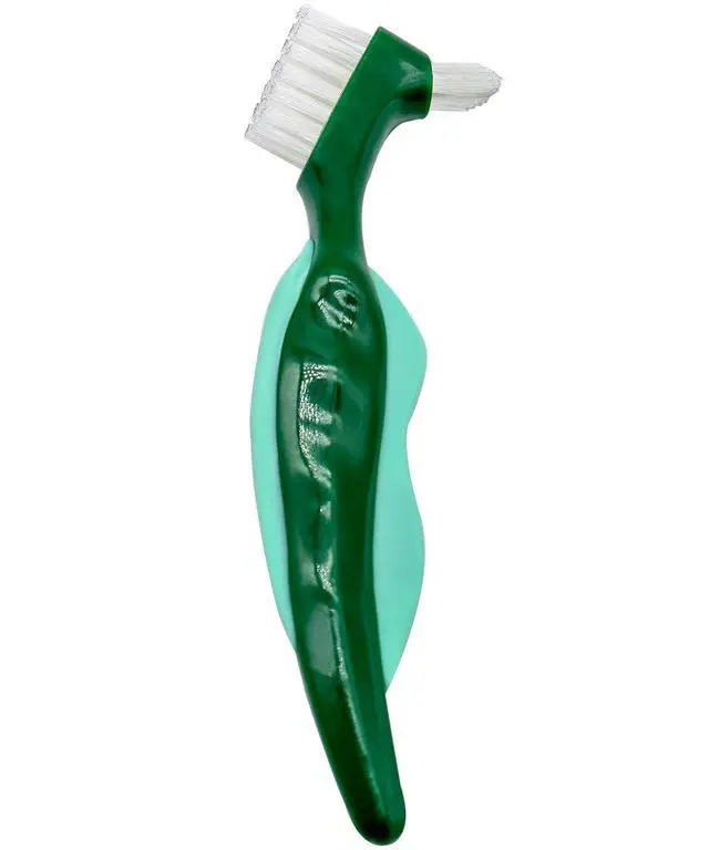 Alt view image 3 of 5 - Premium Hard Denture Brush Toothbrush, Cleaning Brush, Multi-Layered Bristles & Portable Denture Double Sided Brush, Denture Care (Pack of 2)