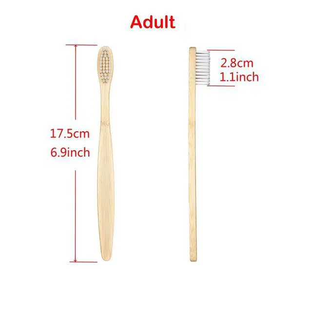 Alt view image 6 of 7 - 2 PCS Bamboo Toothbrushes for Adults - Soft Bristles, Natural Biodegradable, BPA Free, Eco-Friendly, White