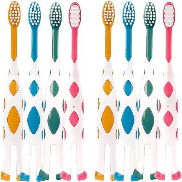 Main image of 8 Packs Kids Toothbrush,Extra Soft Lovely Deer Toddler Toothbrush for 2-8 Years (Pink&Orange&Blue&Green)