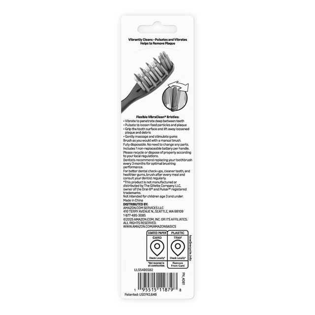 Alt view image 5 of 5 - Soft Toothbrushes for Adults - Pulsating Deep Cleaning with Soft Bristles, 2 Count, Assorted Colors, Packaging May Vary