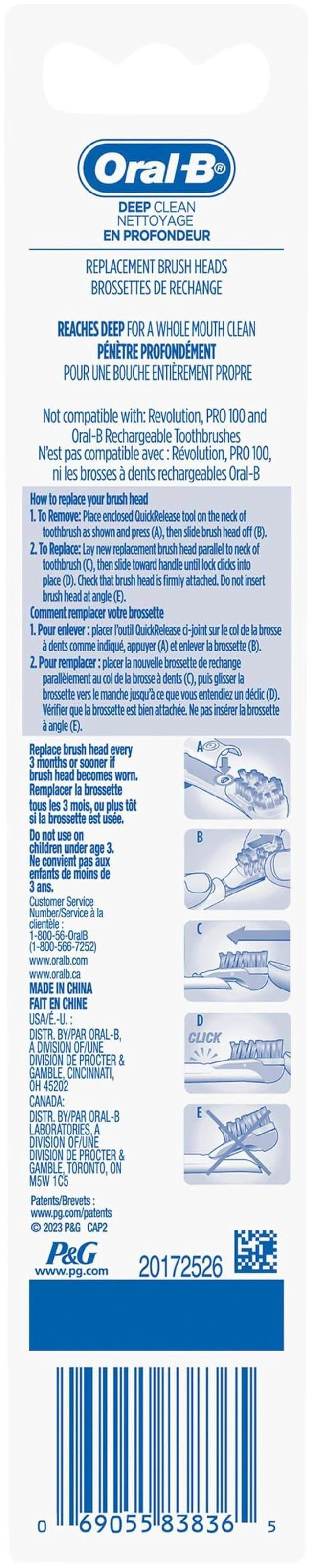 Alt view image 7 of 7 - Deep Clean Battery Powered Toothbrush Replacement Brush Heads Refill, Soft, 2 Count