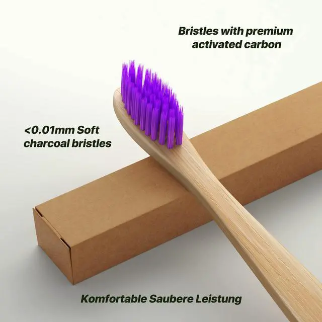Alt view image 4 of 7 - 10 Vibrant Colors Bamboo Toothbrushes | BPA Free Soft Bristles Toothbrushes | Biodegradable & Compostable Eco-Friendly Toothbrushes | Natural Wooden Toothbrush - 100% Recycled Packaging